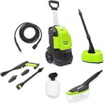 Greenworks G30 Compact Pressure Washer, 120 Bar, 400L/hour, 1500W with 6m Hose and Cleaning Accessories – 3 Year Guarantee