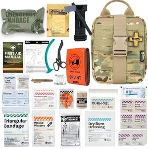 RHINO RESCUE IFAK Trauma First Aid Kit, FSA HSA Eligible, Medical Pouch for Car Home Travel Hiking (Camouflage)