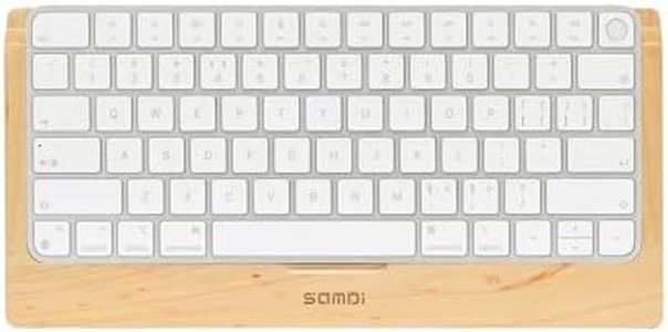 SAMDI Wooden Keyboard Tray, 3 Generation iMac Stand Base, Stainless Steel/Wood Keyboard Stand, Small Slot for Magic Keyboard Storage - Maple