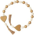 Mud Pie Gold and Wood Decorative Beads, Cross, 58 3/4"