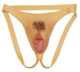 CTKOLYS Men's Camel Toes Panty Hiding Gaff Silicone Double Thong for Crossdresser Transgender 1G 2G Cyber Skin,Color1 has Hair,One Size