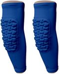 B-Driven Sports | Padded Knee & Arm Compression Athletic Sleeves | Durable Protective Pads | Moisture Wicking | Professional Athlete Quality | Great for Youth, Men & Women Athletes | 2 Sleeves, A-PAD-ARMSLV-004-XS, (Arm) Royal Blue, Adult XS ARM