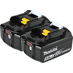 Makita BL1850B-2 18V LXT Lithium‑Ion 5.0Ah Battery, 2 Pack