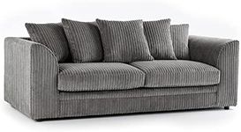 New Luxor Grey Fabric 3 Seater Sofa