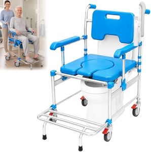 NnsZenith 4 in 1 Bedside Commode Wheelchair, Aluminum Shower Chair