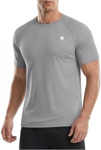 PINSPARK Moisture Wicking Shirts for Men Lightweight Quick Dry Athletic T-Shirts Running Gym Workout Short Sleeve Tee Shirts M