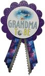 Grandma to Be Pin Galaxy Star Baby Shower Pin Outer Space for Nona to wear, It's a Girl Sprinkle Purple Glitter, One Size, Silver