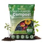 CUQOO 60L Organic Multi Purpose Compost for Outdoor Plants – All Purpose Compost for Indoor Plants | Nutrient Rich Potting Compost for Vegetables Growing | Soil for Pots Plants Outdoor Garden