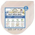 6 Pack 14"x14" Nut Milk Bags - 100%