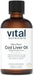 Vital Nutrients - Ultra Pure Cod Liver Oil 1025 (Pharmaceutical Grade) - 100% Pure Norwegian Cod Liver Oil - 200 ml per Bottle