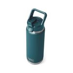 YETI Rambler 26 oz Bottle, Vacuum Insulated, Stainless Steel with Color Matching Straw Cap, Agave Teal