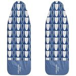 Addis Deluxe Ironing Board Cover, Navy/White (Pack of 2)