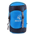 REDCAMP 25L Nylon Compression Stuff Sack for Sleeping Bag, Lightweight Compact Compression Bag for Camping Outdoor Hiking Backpacking Travelling, Blue Large