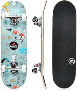 Magneto Complete Skateboard | Maple Wood | ABEC 5 Bearings | Double Kick Concave Deck | Kids Skateboard Cruiser Skateboard | Skateboards for Beginners, Teens & Adults (Free Stickers Included)