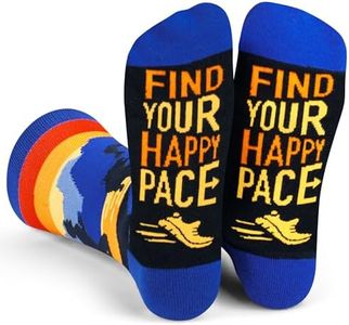 Lavley Happy Pace Running Socks - Funny Novelty Socks for Men Who Love Running and Fitness - Gift for Runners, Joggers and Marathoners - One Size Fits Most