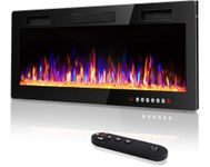 Vitesse 42 inch Ultra-Thin Electric Fireplace in-Wall Recessed and Wall Mounted Fireplace Heater,Linear Fireplace with Multicolor Flame,Timer,Low Noise,750/1500W,Touch Screen & Remote Control(42’’)