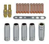 RIVERWELD MB15 15AK Contact Tip 0.8mm M6 & Tips Holder Difuser & Shield Cup & for MB15 15AK MIG Welding Torch 18pcs