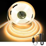 AXMOTUT Dimmable COB LED Strip Lights 10m, 2700K Warm White 24V COB Strip Light, 3200 LEDs Flexible CRI 93+ COB Light Strips for Room, Mirror, Kitchen, Bedroom