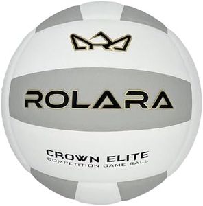 ROLARA Crown Elite Volleyball - NFHS Approved Official Size Imported Microfiber Composite Leather with Butyl Bladder for Superior Air Retention - Professional Competition Game Volleyball