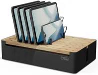 Prosumer's Choice Bamboo Charging Station - Wood Dock Organizer for Apple & Android Phones, Tablets, iPads - Cables Not Included