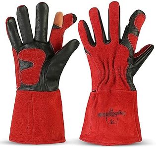 Strongarm Leather MIG/TIG Welding Glove Removable Finger Reinforced Palm & Fingers 14" Welding Work BBQ Gardening Mechanic