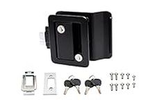 PEAKTOW PTS0007 Heavy Duty Zinc Alloy RV Camper Trailer Motorhome Entry Door Lock with Paddle Deadbolt Four Keys (Black)