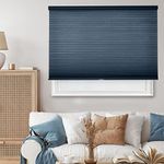 CHICOLOGY Privacy Single Cell Window Blind, Polyester Metal Plastic, Morning Ocean, 38" W x 64" H