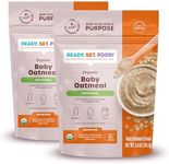 Ready Set Food Organic Baby Oatmeal Cereal – Safe & Easy Early Allergen Exposure for Babies 6+ Months, Organic Baby Food with 3 Top Allergens: Organic Peanuts, Egg, and Milk (Original, 2-Pack)