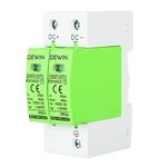 DEWIN Surge Protective Device, 2P 40KA Photovoltaic Arrester Device DC 1000V Surge Protector Lightning Protection Device 35mm DIN Rail