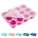 Baby Food Storage Container,Silicone Baby Food Freezer Tray with Lid, Food Grade Silicone,Perfect Food Container for Homemade Baby Food,Fruit Purees&Vegetables,and Breast Milk(Pink)