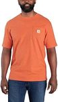 Carhartt Men's Loose Fit Heavyweight Short-Sleeve Pocket T-Shirt, Desert Orange Heather Nep, Small