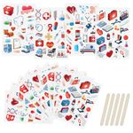 WANDIC 16 Sheets Rub On Transfer Stickers Nurses' Day Theme Decals Waterproof Stickers Furniture Craft Decals for DIY Scrapbooking