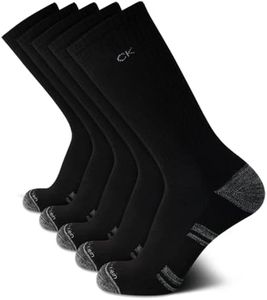 Calvin Klein Men’s Athletic Socks - 5 Pack Cushioned Crew Socks for Men - Soft, Breathable & Durable with Arch Support for All-Day Comfort, Sports, Workouts & Everyday Wear, Black/Grey, Size 7-12