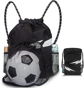 EDNYZAKRN Zaino da Calcio, Borsa da Palestra con Coulissedi Grande Capacità con Borsa a Rete Staccabile per Ragazzi Adulti Ragazze Pallacanestro Pallavolo Baseball
