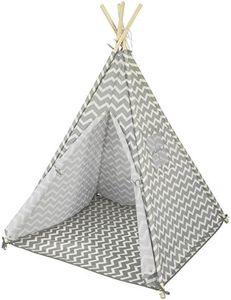 SoBuy OSS03 Tipi Enfant Tente pour Enfant avec Tapis De Sol Indian Teepee Tente de Jeu pour Enfants avec Tapis De Sol 1 Porte 1 Fenêtre Maison de Jeu