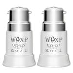 WAXP B22 to E27 Light Bulb Adapter, Bayonet to Screw Bulb Adaptor, Premium Ceiling Fan Light Bulb Bayonet Fitting, BC to ES Lamp Base Adapter for LED, Incandescent, CFL Bulbs, 2 Pack