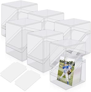 Mlikero Card Deck Cases, 6 Pack Acrylic Box for Trading Cards,Sturdy Storage Boxes Holding 100+ Sleeved Cards with Dividers,Clear fit MTG , Baseball Cards, & Sport 3 Black+3 White