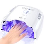 BOLASEN Cordless Rechargeable UV Nail Lamp - UV Light for Gel Nails with Metallic Reflector & Metal Base, 54W Portable Wireless LED Nail Dryer, Professional Fast Charger Curing Lamp for Salon or Home