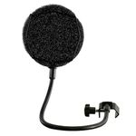 Melon Audio Pop Filter for Microphone - Sponge Layered Pop Wind Screen with Enhanced Flexible 360° Gooseneck Clip Metal Arm (includes Extra Filter)