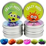 THE TWIDDLERS 6 Smart Colour Changing Putty, Heat Reactive Slime in Lid Pots with 4 Mini UV Torch - Premium Kids DIY Slime, Art Activity Toy Gift Set for Party Favours Bag Fillers