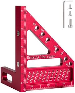 Carpenter Square, 4 in 1 Combo Framing Square 4 Inch, 22.5° to 90° Protractor Measuring Layout Tool, Scribing Ruler Miter Triangle Igaging Ruler, Woodworking Tool for Marking Gauge Drawing Line Angle