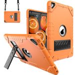 KepaiTok Case for iPad 9th/ 8th/ 7th Generation 10.2 inch (2021/2020/2019),Cases with 2 Angles Kickstand Built-in Stand for Kids,Heavy Duty Shockproof (Orange +Black)