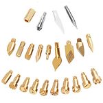 23Pcs Pyrography Wood Burning Tips, Wood Burning Tool Kits Carving Iron Tip for Embossing/Adults/Beginners/Birthday/Wedding Anniversary/Halloween/Christmas DIY