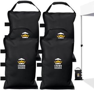 CROWN SHADES Sand Bags for Canopy Legs (150 LBS) Sandbags for Weight - Sandbags for Canopy Tent, Canopy Tent Weights, Pop Up Tent Weights - Canopy Weight Bags, Black