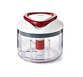 Zyliss Easy Pull Food Processor | 75cl Capacity | Plastic/Stainless Steel | White/Red | Manual Handheld Food Chopper/Slicer/Blender with Pull Cord | Dishwasher Safe | 5 Year Guarantee