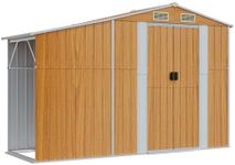 vidaXL Garden Shed, Metal Shed with Air Vents, Outdoor Storage Shed with Door and Handle, Firwood Shed for Patio, Brown Galvanised Steel