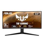 ASUS TUF Gaming VG34VQL1B 34? Curved HDR Monitor, WQHD (3440x1440), 165Hz, 1ms, Extreme Low Motion Blur, FreeSync Premium, Eye Care, DisplayPort HDMI USB, Height Adjustable, DisplayHDR 400, Black