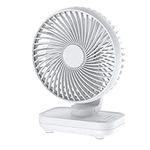 Joneytech Silent Desk Fan, 4000mAh USB Rechargeable Battery Portable Table Fans with 4 Speeds,Powerful Cooling for Home Office Bedroom Desktop Small Fan