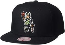 Mitchell & Ness Boston Celtics Core Basic Snapback Hat Adjustable Cap - Black, One Size