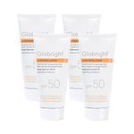 Globright Sunscreen SPF 50 Lotion|Paraben Free |UVA UVB Sun Protection |for Men and Women (50 ml Pack of 4)